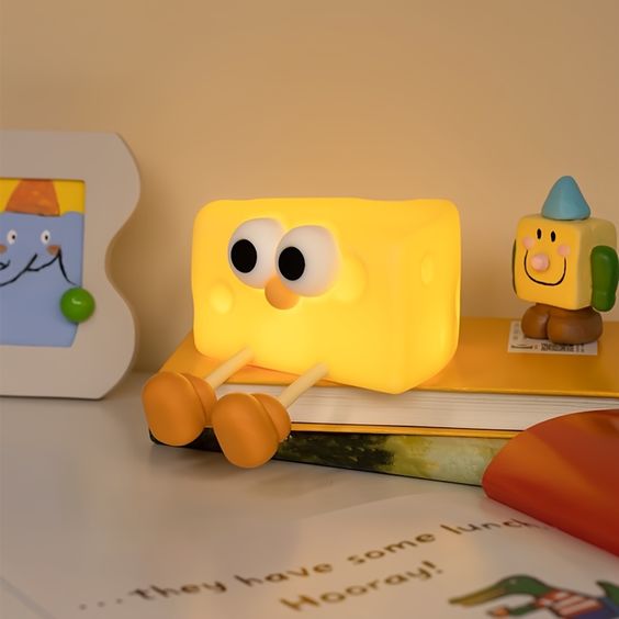 Cute Silicone LED Night Light Lamps USB Rechargeable Mood Lamps Cute Nightlights Bedroom Lamp