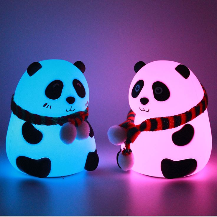 Cute Panda Silicon Night Lamp 7 Colour Changing Light for Kids Bedroom, USB Rechargeable