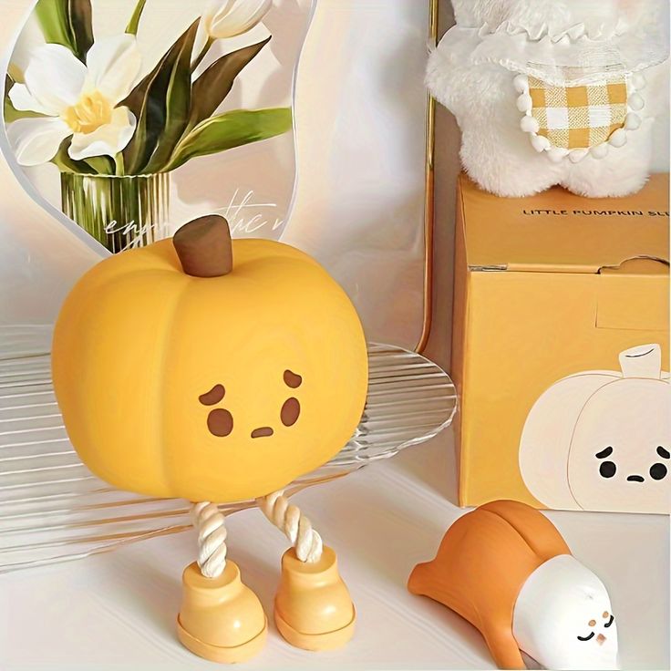 Pumpkin Night Light, 3 Level Dimmable LED Nursery Nightlight,Cute Bedside Lamp for Kids, Rechargeable Pumpkin Lamp for Girls Boys Room Decor , Silicone Baby Kids Night Light