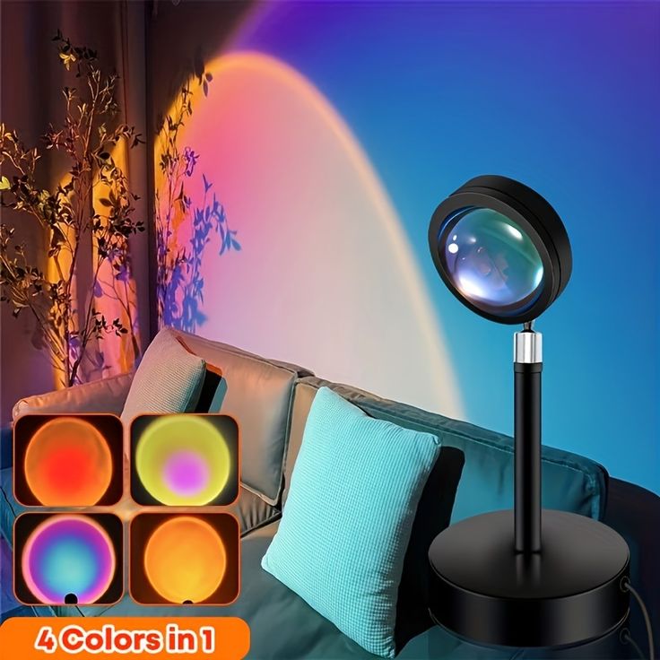 Sunset Lamp Projection Lamp Night Light, 360 Degree Rotation Romantic 16 Colors Changing Night Light With Remote For Adults, Photography, Vlog, Selfie, Party, reels etc.