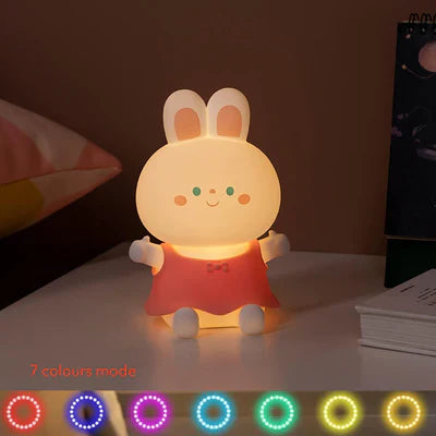 USB Rechargable Rabbit Night Light Lamp for Kids Bedroom, Birthday Gifts, Home Decor, Return gifts etc.