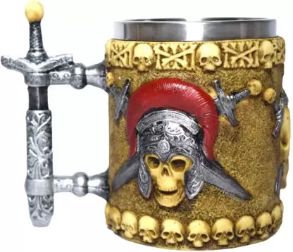 3D Pirates Skull Bone Stainless Steel Coffee (400 ml) Stainless Steel Coffee Mug  (400 ml)