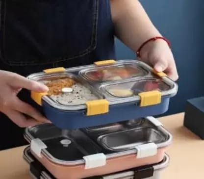 3 Compartment Stainless Steel Leakproof Lunchbox