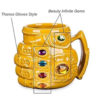 Ceramic 3D Thanos Diamond Coffee Mug Gift for Boys and Girls, 450ml Capacity.