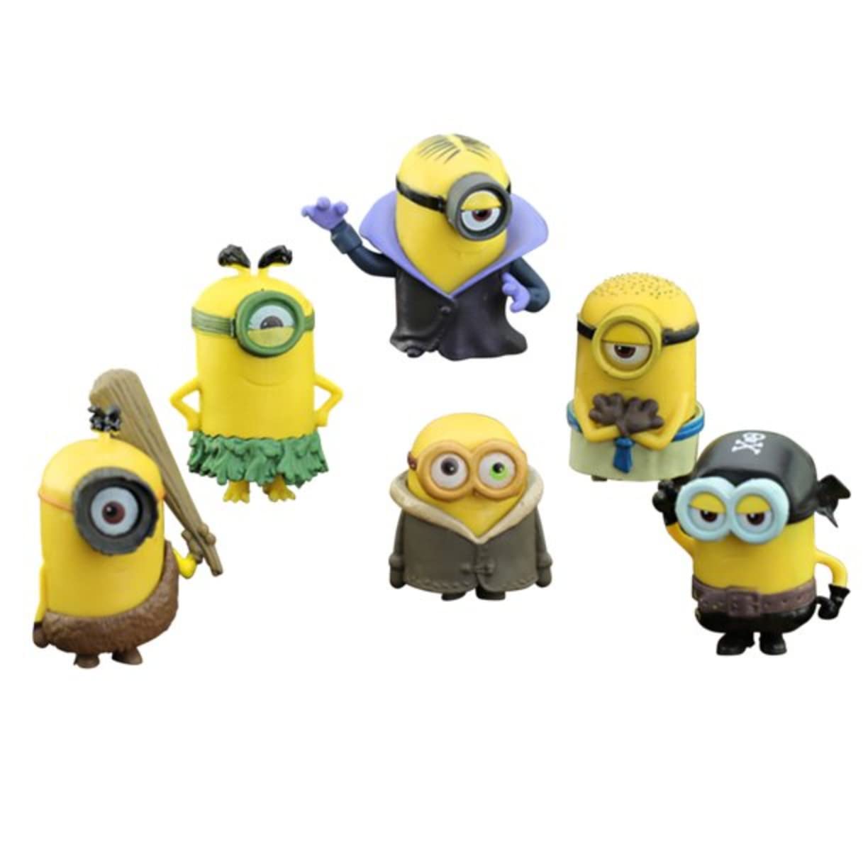 Little Minion Cartoon Action Figures Toys for Kids, Kids Toys, Toys for Girls, Toys for Boys, Action Figure, Miniature Toys, Birthday Gift, Christmas Decorations Items, Collectible Figurine - 6 Pieces