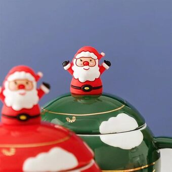 Christmas Round Mug With Lid & Spoon