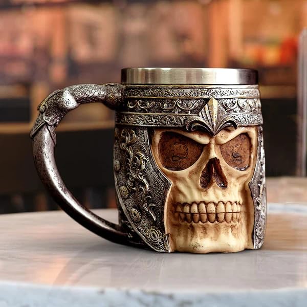 3D Skull Bone Stainless Steel Coffee Mug