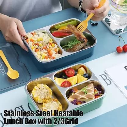 3 Compartment Stainless Steel Leakproof Lunchbox