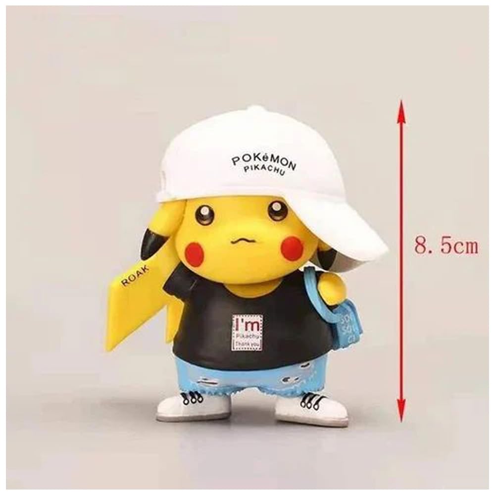 Pikachu Cartoon Action Idols Figures Cartoon Action Figures for Car Dashboard, Office Desk/Study Table (Pack of 3)