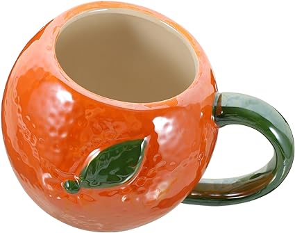 3D Orange coffee and tea Mug for home and Office use, Cute Orange Shape Mug, household products, mugs, creative fruit-shaped ceramic cups, Gift Fruit Cup fine Ceramics