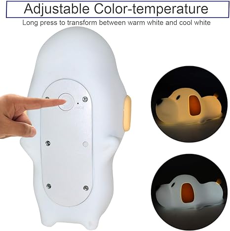 Cute Puppy Soft Silicone Baby Nursery Lamp-USB Rechargeable, Color Temperature and Brightness Adjustable, White and Warm can be Switched, Timing Function, Fabulous Ideal Gift.