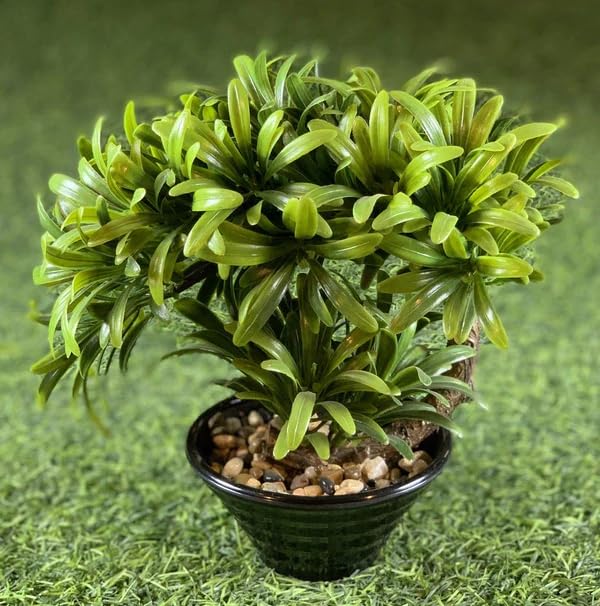 Bonsai Artificial Plant with Brown Pot (Green Color)