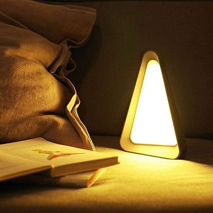 Gravity Flip Lamp，3 Level Dimmable : Reading Light, Night Light, USB Rechargeable Light Triangle Shape Cordless Desk Light for Living Room, Bedroom, Outdoor, Study table lamp.