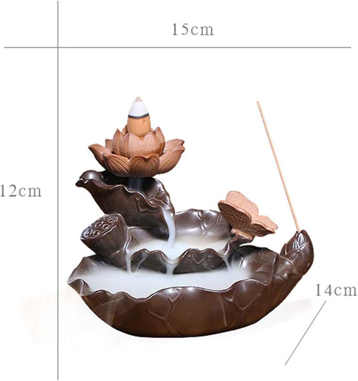 Incense Cone Burner,Incense Waterfall Burner Backflow Incense Burner Living Room Waterfall Ceramic Home Decor Ornaments