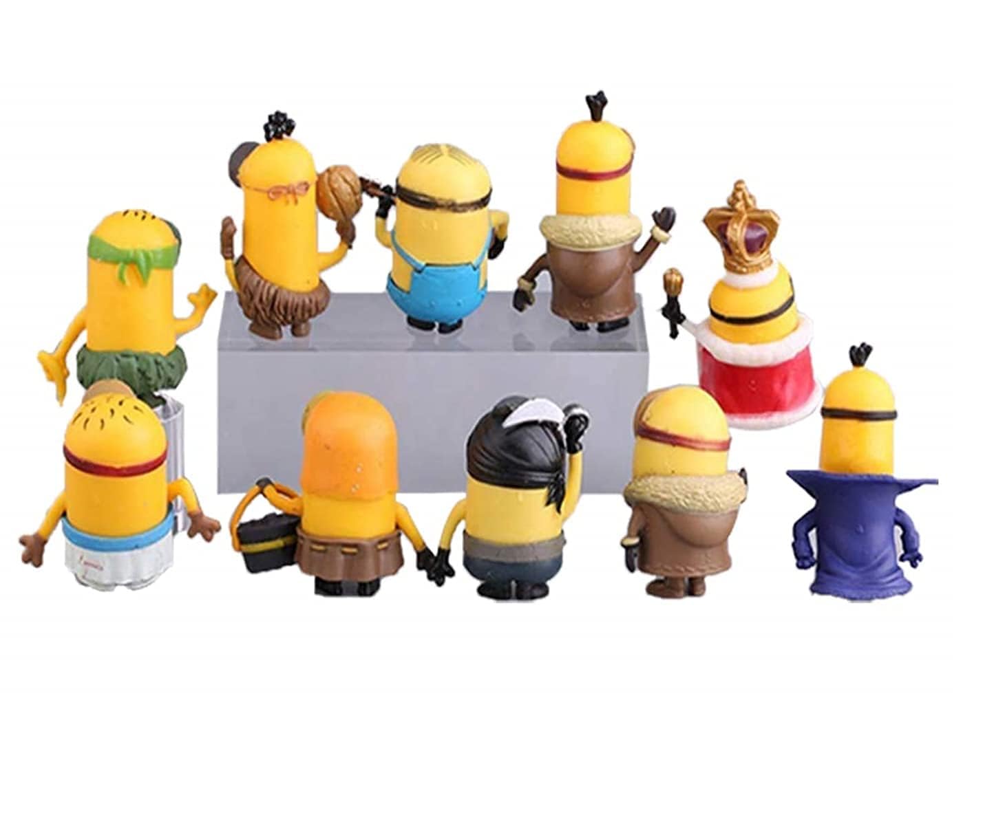 Little Minions Cartoon Action Mini Figures Action Figure Limited Edition for Car Dashboard, Decoration, Cake, Office Desk & Study Table (Pack of 10)