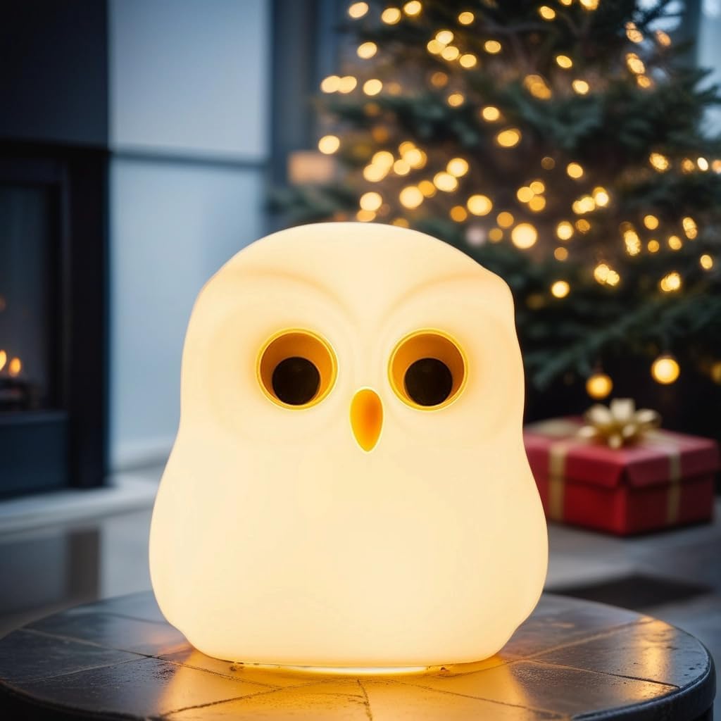 Cute Owl Kids Night Light Lamp With USB Rechargeable Cute Animal Lamps, Creative Feeding Light at Night LED Color Changing Soft Silicone Lamp, Bedside Night Lamp, Children Room Desk Decor Bird Light,  Birthday Gifts, Home Decor etc.