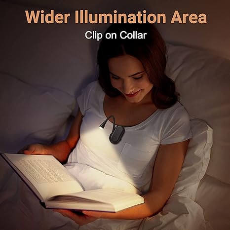 Reading Light Book Lamp for Bed, Book Reading Lover Gifts for Women Men, Clip on LED Book Light Rechargeable USB Portable 3 Color Temperatures Stepless Dimming Light .