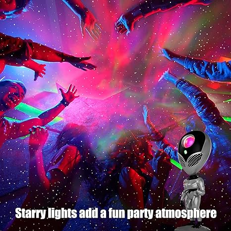 Alien Galaxy Star Projector Fog Night Light, LED Starry Sky Projector with Remote Control, Voice Dialogue System Timer, 360° Rotation, Sleeping Light Projector with 8 Colors Sleep Light for Home Decor, Ceiling, Party, Gaming Room, Bedroom etc.