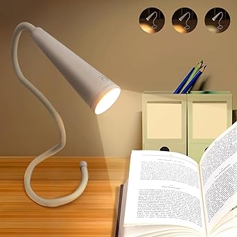 Book Light for Reading, Rechargeable With 3 Colors Stepless Dimming Memory Function for Reading and Night light, Portable LED Desk Lamp for Outdoor, Travel, Function & Gifts.