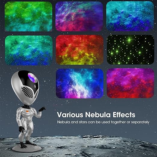 Alien Galaxy Star Projector Fog Night Light, LED Starry Sky Projector with Remote Control, Voice Dialogue System Timer, 360° Rotation, Sleeping Light Projector with 8 Colors Sleep Light for Home Decor, Ceiling, Party, Gaming Room, Bedroom etc.