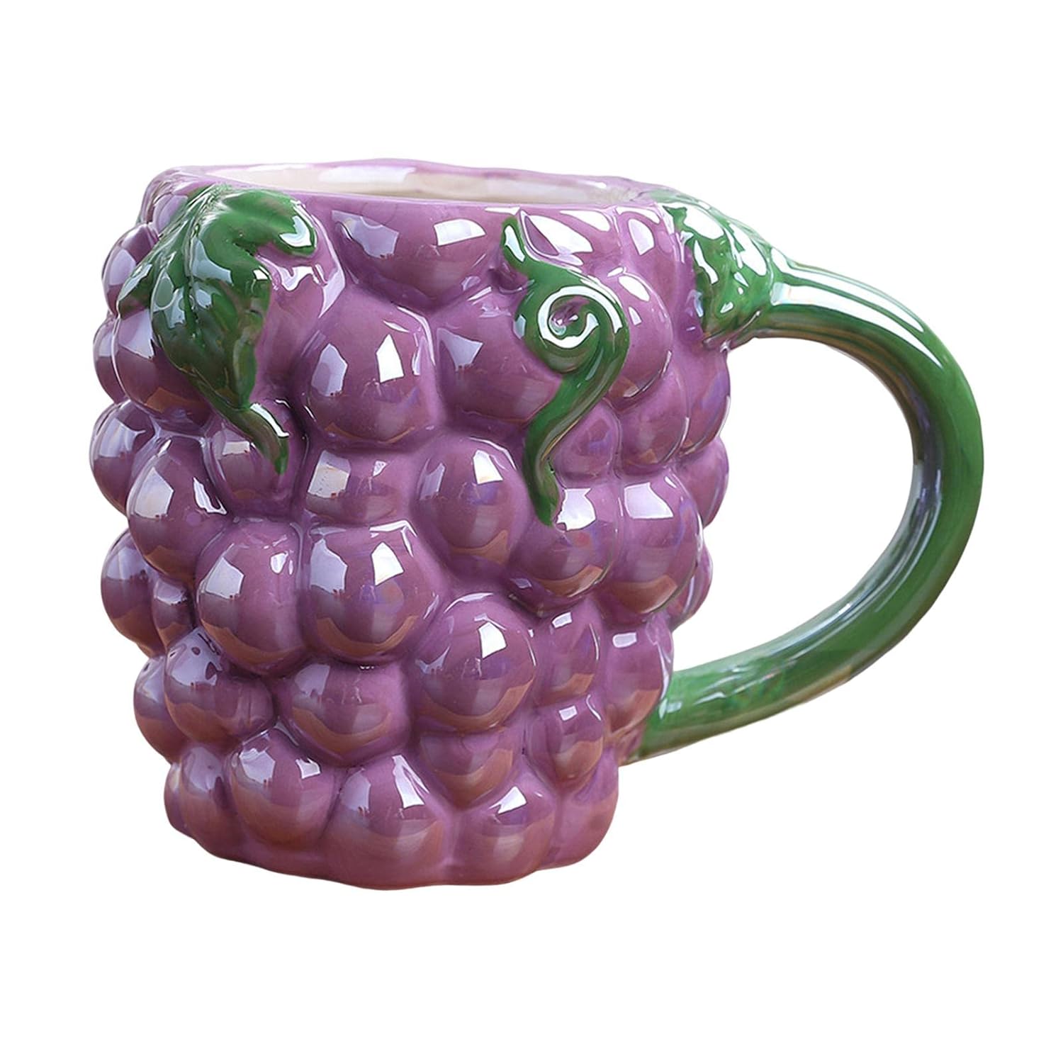 Grapes Ceramic Fruit Shape Glazed Ceramic Coffee Mug  (450 ml)