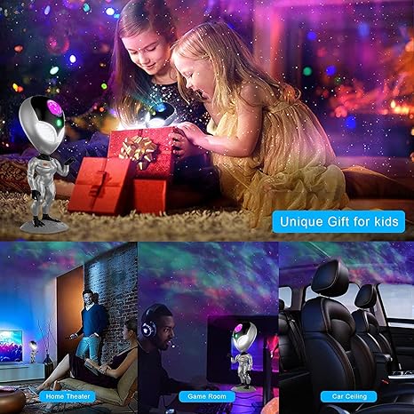 Alien Galaxy Star Projector Fog Night Light, LED Starry Sky Projector with Remote Control, Voice Dialogue System Timer, 360° Rotation, Sleeping Light Projector with 8 Colors Sleep Light for Home Decor, Ceiling, Party, Gaming Room, Bedroom etc.