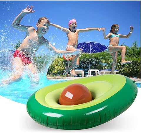 Swimming Pool Giant Floatie with Ball Inflatable Pool Float Avocado Design Water Large Blow-up Summer Beach Floaty Party Toys Lounge Raft for Summers.