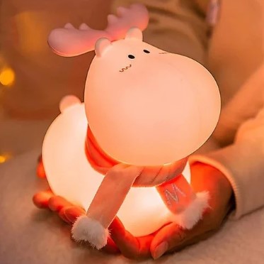 Cute Silicone LED Night Light Lamps USB Rechargeable Mood Lamps Cute Nightlights Bedroom Lamp