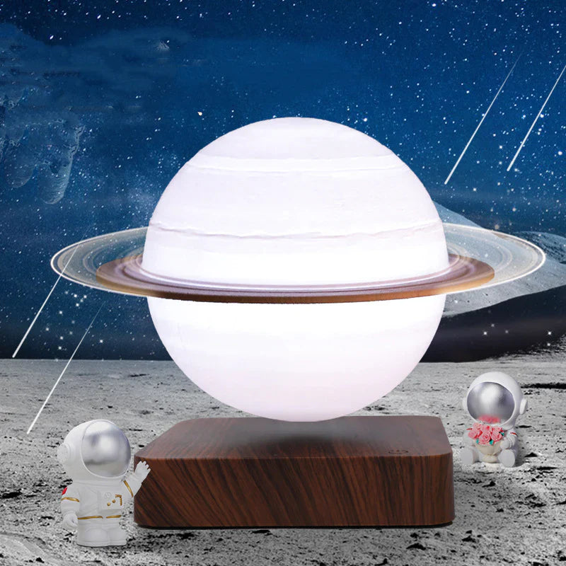 Magnetic Levitation Saturn Lamp Night Light LED 3D Printing Floating Lamp 360° Rotating Lamp Global Desk Lamp for Living Room Bedroom Decor