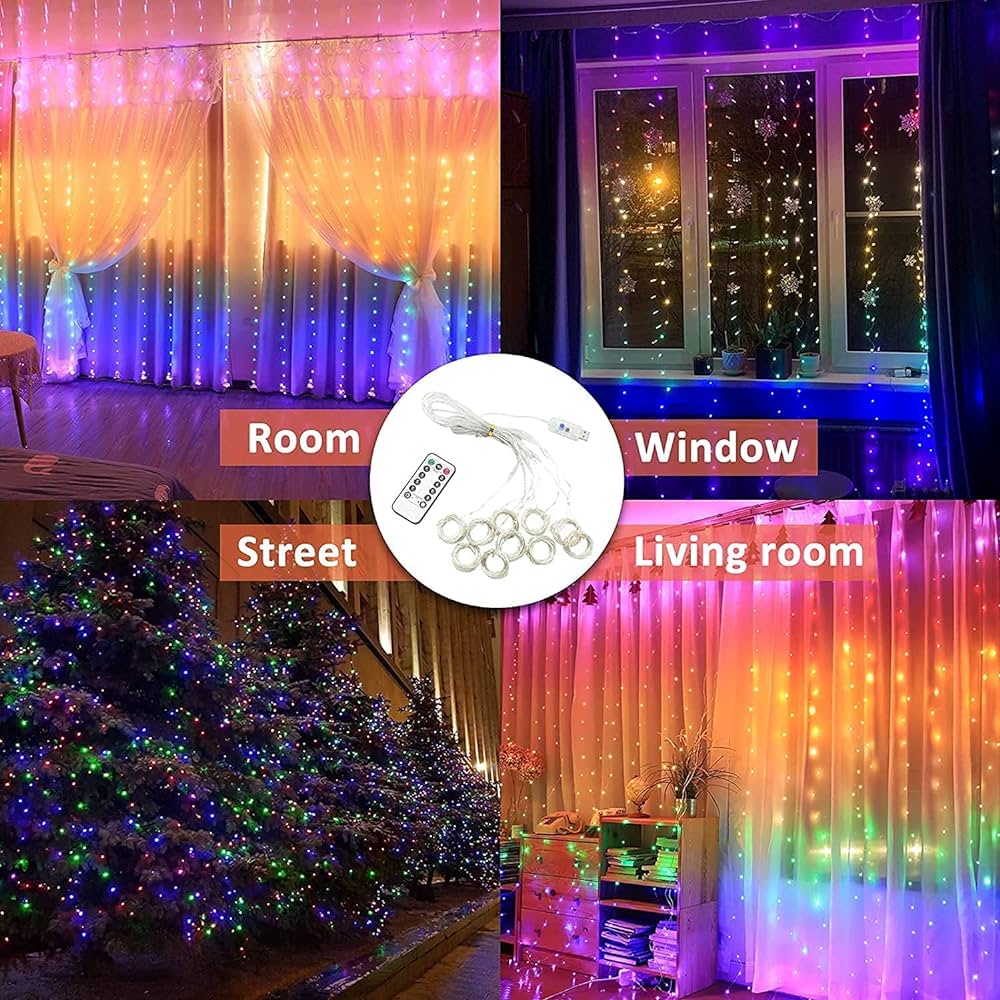 Strings Smart 400 Led Curtain Light Bluetooth App Music Sync DIY Customize Pattern and Text RGB Colourful Light