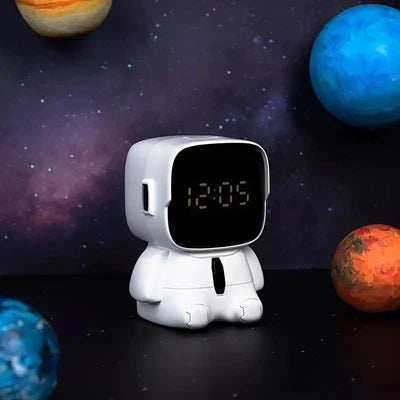 Astronaut Cute Emotions Digital Alarm Clock, Kids LED Electronic Clock Snooze Mode, Loud Volume, 8 Levels of Volume Adjustment, Many Types of Ringtones With Countdown Timer Clock For Children Birthday Present, Home Decor, Return Gifts.