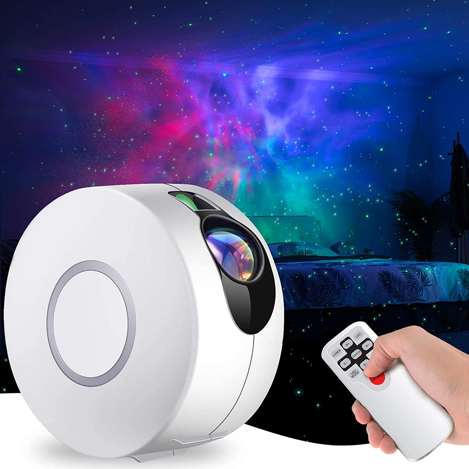 Galaxy Starry Sky Projector, 3D Starlight Projector Lamp with Remote Control,