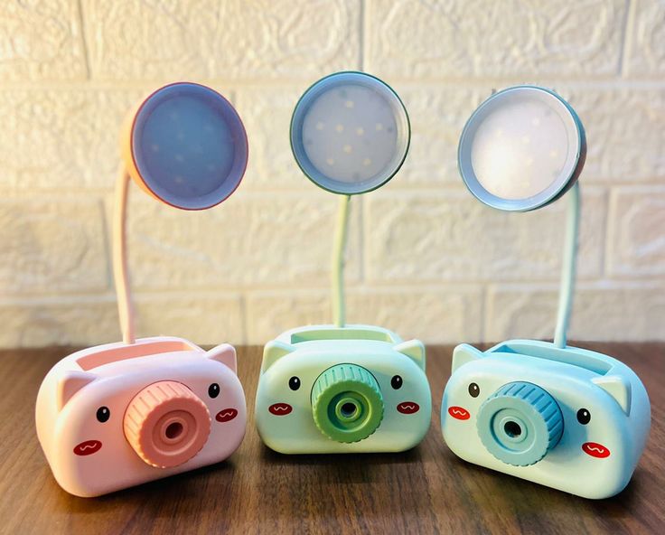 Home Decor Cute Cartoon LED Reading Light Pen Holder Pencil Sharpener Eye Protection Night Light for Student Study Office Mini Table Lamp, Piggy Lamp ( Pack of 1)