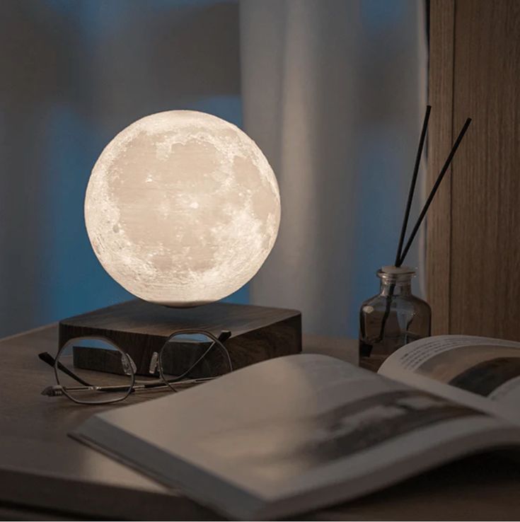 Floating Moon Lamp, Magnetic Levitating Moon Lamp, 15.9inch Spinning 3D Night Light with Magnetic Base, Room Decor Moon Light, Birthday Christmas Gifts for Kids