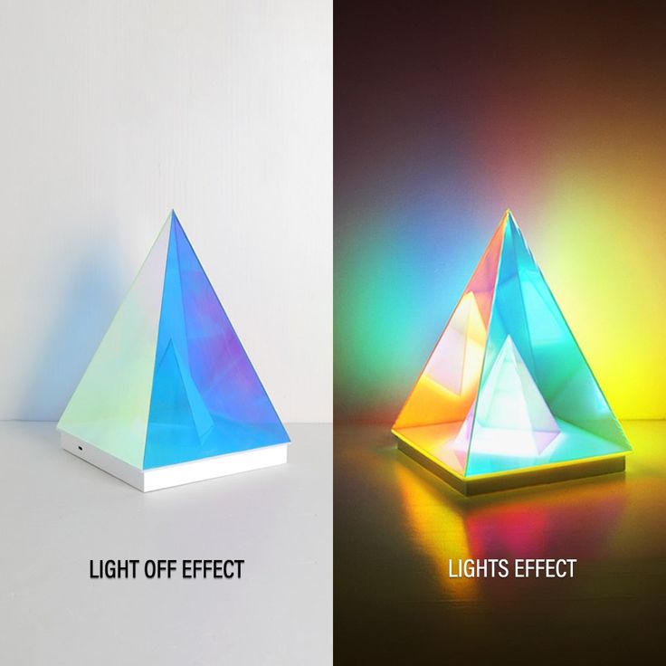 Colorful Table lamp Acrylic 3D Art Pyramid Night lamp Creative Acrylic Light Bedside Table Creative Lighting USB Glow lamp 3D Night Light Pyramid Desk lamp for Bedroom Decorative