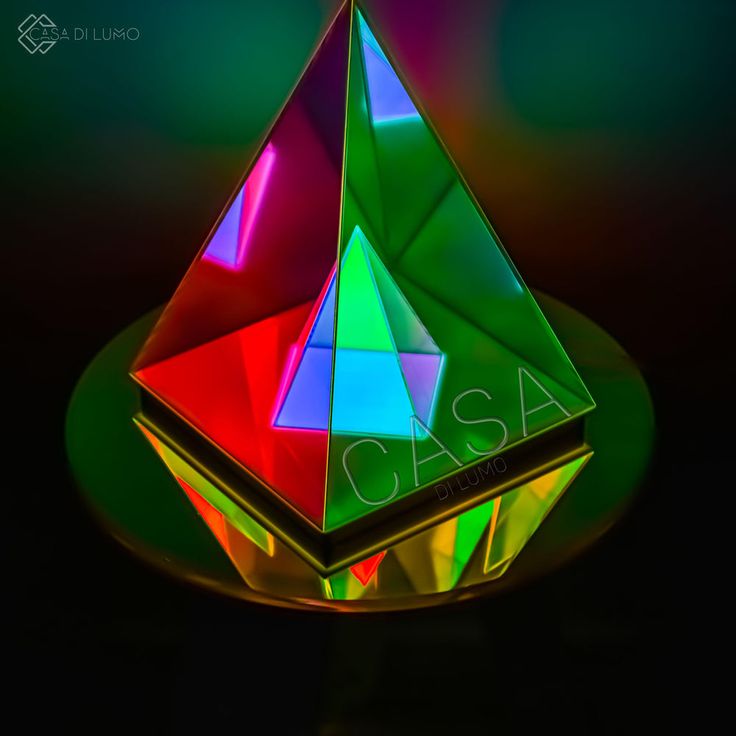 Colorful Table lamp Acrylic 3D Art Pyramid Night lamp Creative Acrylic Light Bedside Table Creative Lighting USB Glow lamp 3D Night Light Pyramid Desk lamp for Bedroom Decorative