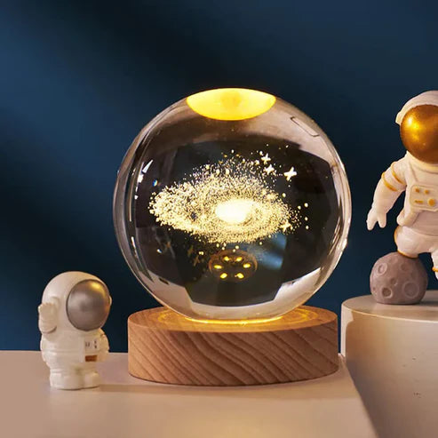 3D Crystal Ball Nightlight Decolamp Solar System Model Decor Science Astronomy Universe Cool Desk Present Space Gifts Decor,