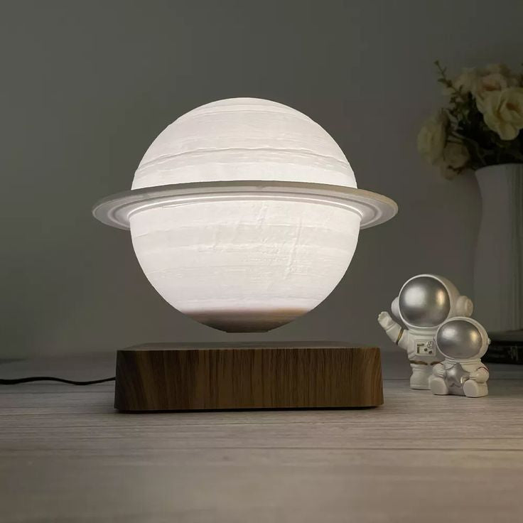 Magnetic Levitation Saturn Lamp Night Light LED 3D Printing Floating Lamp 360° Rotating Lamp Global Desk Lamp for Living Room Bedroom Decor