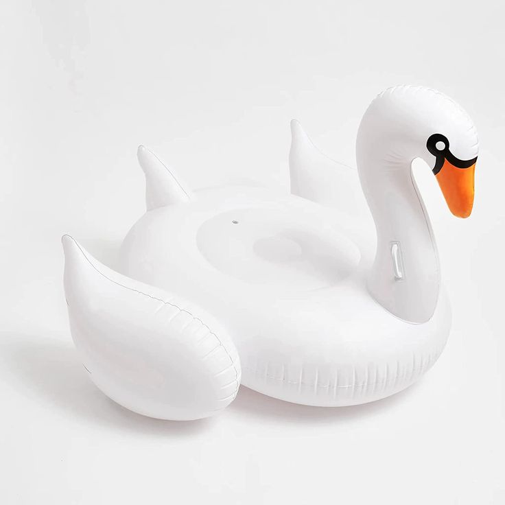 Swan pool inflatables boat,Water inflatable little swan floating row pvc blowing white swan floating bed for pool in hot summers.