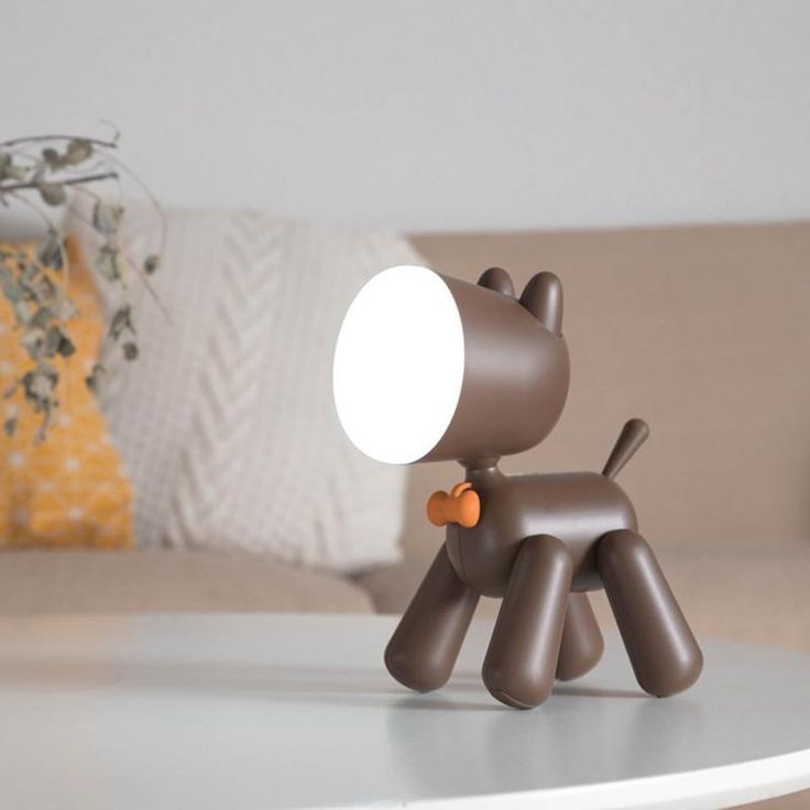 Animal LED Night Light Cute Puppy Shape Lamp USB Charging port Adjustable Brightness & Children's Eye Care Night light, for Living Room Bedroom, Dining Room Energy Saving Bedside Lamp With Tail Switch