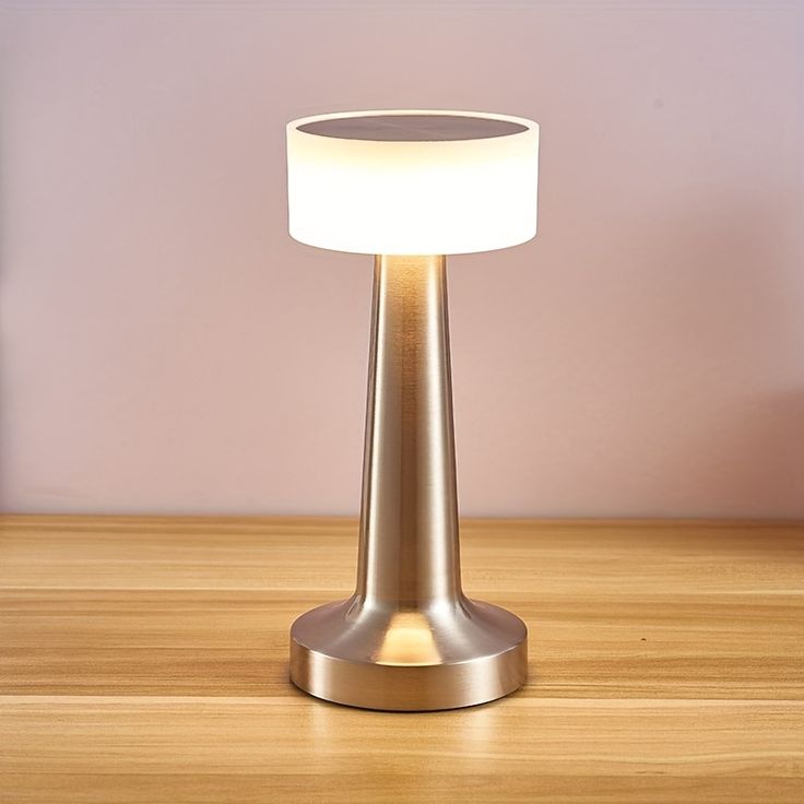 Wireless LED Touch Table Lamp Light with 3 Color Step less Dimming by Touch - Chic Indoor and Outdoor Table Lamp with Stylish Rounded Design for Home, Restaurant and More