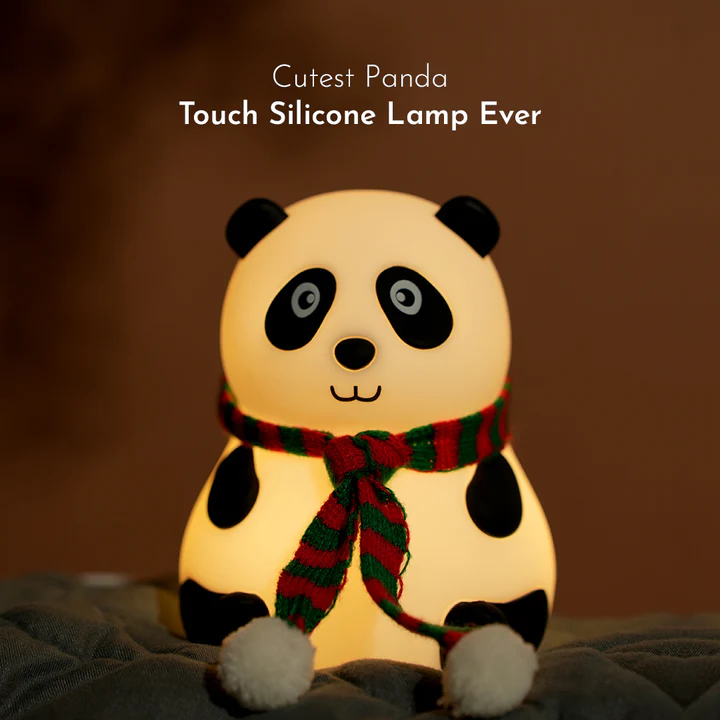 Cute Panda Silicon Night Lamp 7 Colour Changing Light for Kids Bedroom, USB Rechargeable