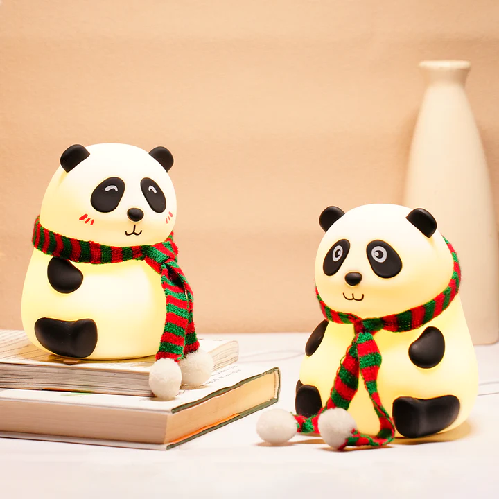 Cute Panda Silicon Night Lamp 7 Colour Changing Light for Kids Bedroom, USB Rechargeable