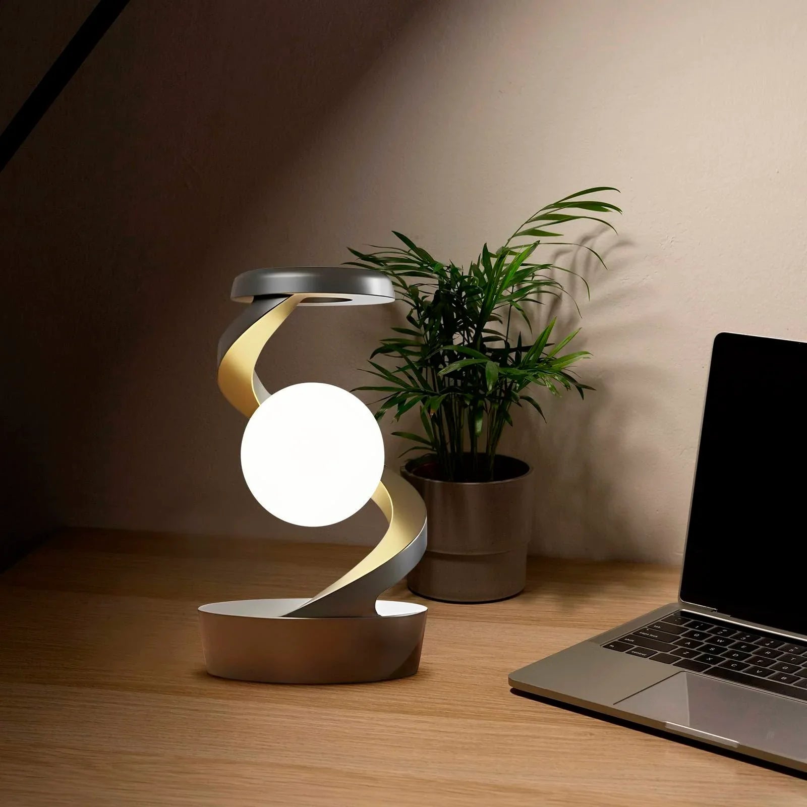 Rotating Wireless RGB Floating Moon Lamp