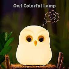 Cute Owl Kids Night Light Lamp With USB Rechargeable Cute Animal Lamps, Creative Feeding Light at Night LED Color Changing Soft Silicone Lamp, Bedside Night Lamp, Children Room Desk Decor Bird Light,  Birthday Gifts, Home Decor etc.