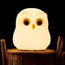 Cute Owl Kids Night Light Lamp With USB Rechargeable Cute Animal Lamps, Creative Feeding Light at Night LED Color Changing Soft Silicone Lamp, Bedside Night Lamp, Children Room Desk Decor Bird Light,  Birthday Gifts, Home Decor etc.