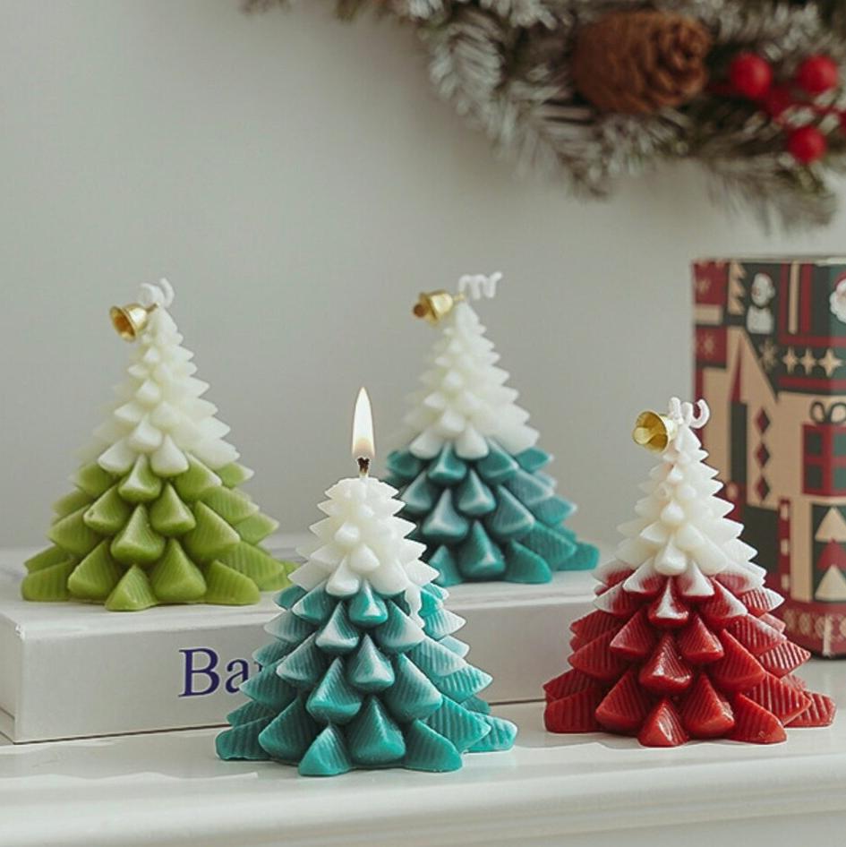 3D Christmas Tree Candle | Set of 3