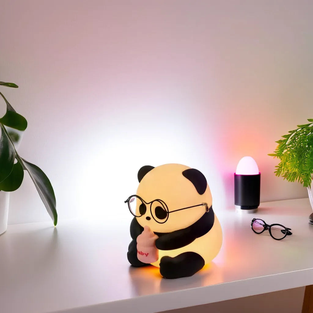 Cute Milk Bottle Panda Rechargeable Night Light