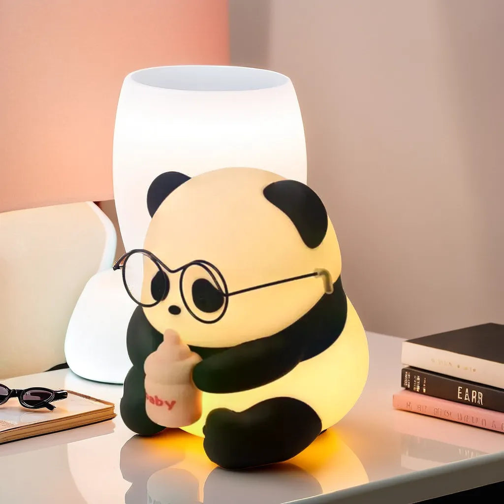 Cute Milk Bottle Panda Rechargeable Night Light