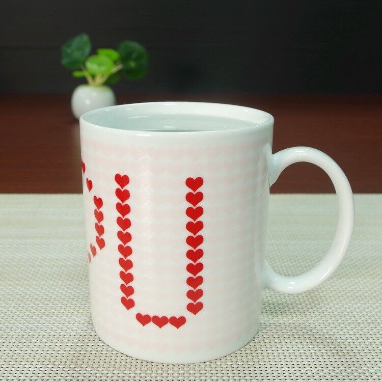 I Love U Colour Changing Mug Valentines Day Gift Regular Red Hearts for Husband/Wife/Boyfriend/Girlfriend & for Your Loved Ones On Special Day Printed On Ceramic Coffee Mug & Tea Cup.